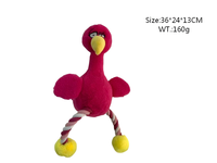 Jouets pour chiens en peluche en forme de flamant rose avec cordes en coton - Interactifs et anti-anxiété, utilisation intérieure/extérieure