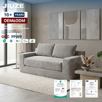 Canapé deux places en mousse à mémoire de forme, convertible 2-en-1 en lit pliant, sans assemblage, revêtement en velours côtelé compressé, idéal pour appartement