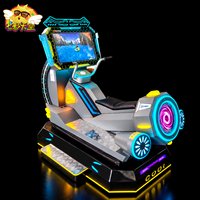 Simulateur de conduite automobile commercial avec cabinet en métal et plastique et fonction de mouvement pour enfants, idéal pour les propriétaires de magasins de cadeaux et les acheteurs de projets d'amusement