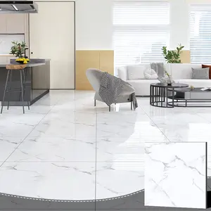 RAFFO 60x60白色抛光陶瓷浴室大理石瓷砖地板