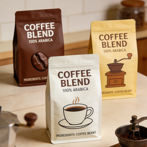 Sachets Doypack à fermeture Ziplock avec lignes <span class=keywords><strong>de</strong></span> déchirement, design personnalisé, qualité sûre, faible MOQ, pour l'emballage <span class=keywords><strong>de</strong></span> grains <span class=keywords><strong>de</strong></span> café - Product Image 1