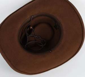 CD W674 Nouvelle Mode Chapeau Fedora Décontracté en Feutre 100% Laine avec Décoration Métallique Gaufrée, Style Unisexe, Bord Large Rigide, Quatre Saisons - Product Image 4