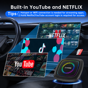 กล่องมัลติมีเดีย Android CarPlay AI แบบไร้สาย รองรับ Android Auto, YouTube, TikTok, <span class=keywords><strong>Spotify</strong></span>, 4G SIM, การ์ด TF, GPS, แบบเสียบแล้วใช้งานได้ทันที - Product Image 6