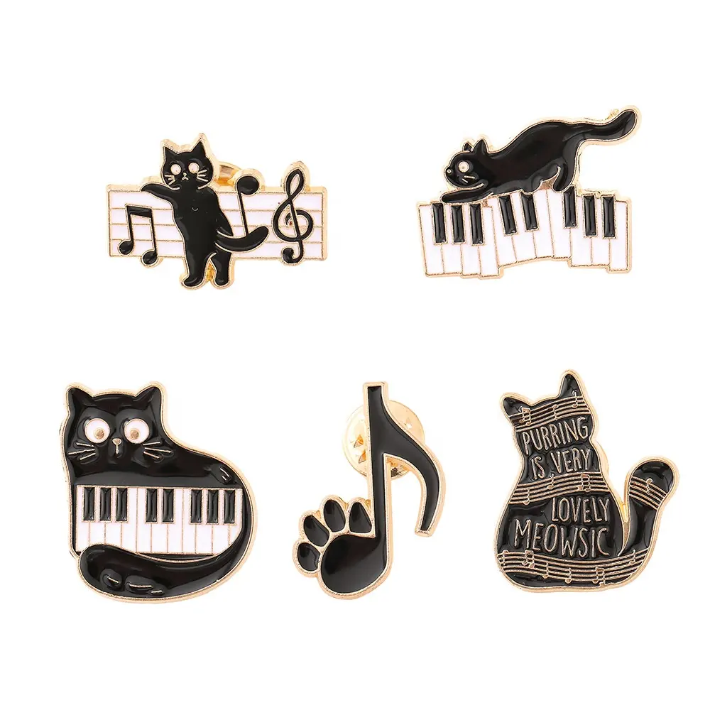 संगीत उपकरण खुद डिजाइन सस्ते कीमत प्यारा बिल्ली संगीत साधन सरल हार्ड तामचीनी अंचल पिन