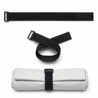 Attaches-câbles en nylon extensible doux et réutilisables personnalisés, couleur noire, sangles élastiques réglables avec boucle
