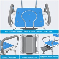 Chaise de bain et tabouret de toilette antidérapant double usage pour personnes âgées, capacité 150 kg, finition mate