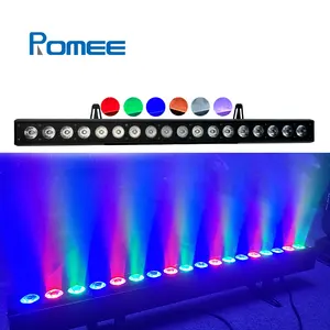 18*18W RGBWA+UV 6in1 LED Wash Wall Light Bar With Rainbow Chasering Strobe Effect For Club DJ Show Events Stage Lighting