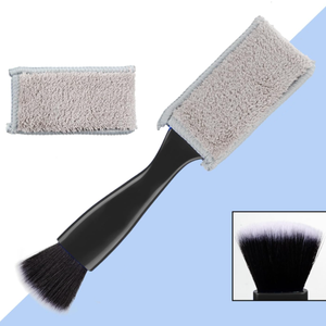 Cepillo de Doble Cabeza para <span class=keywords><strong>Limpieza</strong></span> de Autos, Cepillo de Detallado 2 en 1, Cepillo Portátil de Doble Extremo para Polvo con 2 Paños de <span class=keywords><strong>Limpieza</strong></span> - Product Image 2
