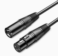 Câble de signal DMX Yuchen de haute qualité, XLR femelle-femelle, trois broches, noir, pour le contrôle et l'extension de l'éclairage de scène