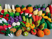 Handgemaakte gehaakte amigurumi poppen, schattige fruit- en groentepoppen, emotionele ondersteuning, decoratieve ornamenten voor boerderijdecoratie, cadeau