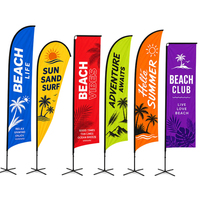 Drapeau publicitaire de gymnastique coupe-vent 35 mph, impression HD double face, base lestée robuste, bannière publicitaire personnalisée 100 % résistante aux intempéries