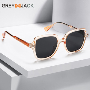 Gafas de Sol para Mujer Grey Jack, UV400 Polarizadas, Montura de PC, Lentes TAC Transparentes Incoloras, Montura Grande, Estilo Moderno - Product Image 4