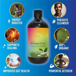 Integratore Detox Erboristico Liquido di Soursop, Semi Neri e Moringa 16oz per Supporto Immunitario, Salute Intestinale e Vitalità Antiossidante - Product Image 2
