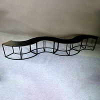 Support de présentation en métal courbé pour table de fête, design serpentin, pour pique-niques en plein air et décoration de mariages