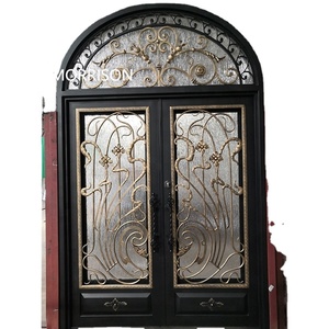 Latest Front Wrought Iron Glass <b>Door</b> Design Used Exterior French <b>Doors</b> for Sale - Product Image 5