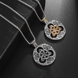 Celtica trinità nodo rotonda collana pendente per gli uomini Vintage simbolo in stile Punk stile simbolo Punk fornitura di massa di gioielli - Product Image 1