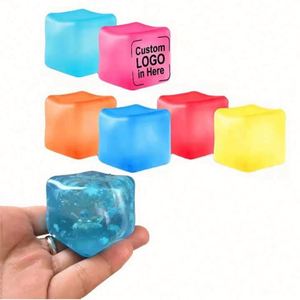 Squeeze Sensory Promotion Glowing Relief Squishy <b>Fidget</b> Toys Decompressed Funny Glitter Ice Cubes Stress Balls Kid Washable - Product Image 1
