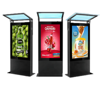 43 "écrans HD verticaux extérieurs écran Lcd publicité kiosque d'affichage numérique extérieur avec auvent étanche
