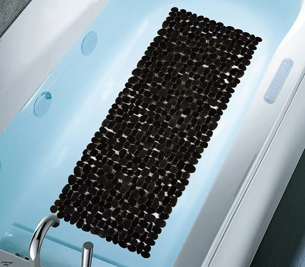 Bathtub Bath Mat PVC Large Bathtub Safety Shower Non-slip Bathroom Mats With Suction Cups Pebbles Bath Floor Mat 70*36cm