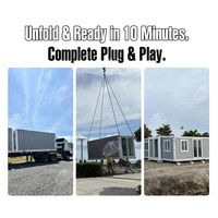 Casa Plegable Expandible de Estructura de Acero de 20 pies, Oficina Móvil de Montaje Rápido para Obras de Construcción