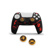 Noir mythe WuKong PS5 Gamepad étui de protection en Silicone avec 2 pièces couverture de pouce pour PS5 housse de protection anti-poussière