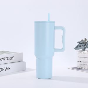 <b>40oz</b> Travel Car H4.0 <b>Handle</b> <b>Tumbler</b> Stainless Vacuum Mug Lid Straw Non-Slip ODM Custom Design - Product Image 3
