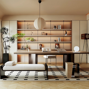 Trung Quốc phong cách thẩm mỹ Gỗ kép mục đích văn phòng nhà Tủ Sách thiết kế mô-đun thân thiện với môi trường tính năng bảo hành 5 năm Fu Lang - Product Image 4