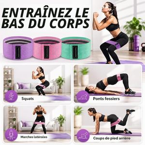 Custom <b>Workout</b> Fabric 3 Levels Exercise Resistance Booty <b>Bands</b> Set for Legs and Butt - Product Image 6
