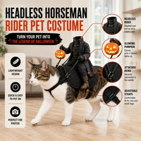 Costume d'Halloween Chevalier sans Tête avec Citrouille Lumineuse, Bretelles Réglables et Réins Intégrés - Vêtement de Loisirs pour Séances Photo Amusantes