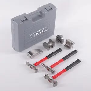 VIKTEC-Kit d'outils de réparation de carrosserie, 7 pièces, marteau et chariot de réparation de carrosserie automobile