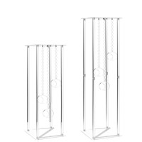 Support à fleurs haut de gamme en acrylique transparent avec chaîne en cristal et globes en verre pour bougies, centre de table de mariage pour décoration de jardin et de banquet