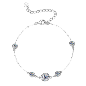 Factory Wholesale Trendy Design 925 Sterling Silver 6.5mm 4mm <b>Charm</b> Bezel D Color Moissanite Women's Gift Party - Product Image 4