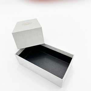 Wholesale Custom Logo Embossed Box Packaging Black Lid And Base Two Piece Shoulder Paper Rigid Gift Box For Tie Belts