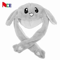 Chapeau en forme d'oreilles de lapin amusant, style coréen, mignon, en peluche douce, qui bouge, saute et danse, pour bébés et enfants