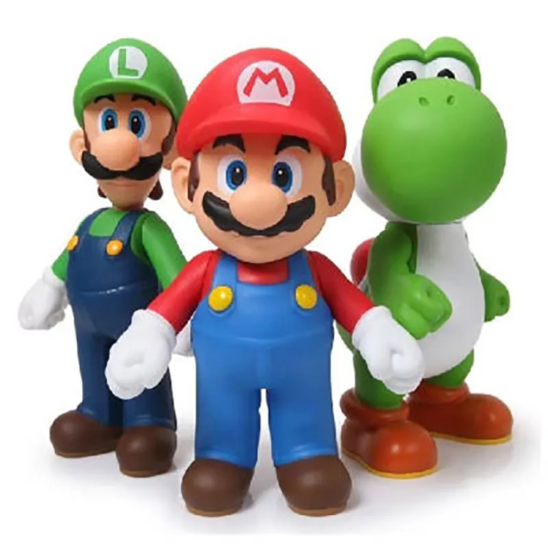 2.5 pouces 10cm sans boîte de couleur PVC jouet pour enfants série cadeau Yoshi hongos Koopa Bowser Luigi figure mario jouets Mario Brother