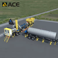 ACE IAP120 Centrale à asphalte mobile super performante, capacité de 120t/h, contrôle PLC, pompe haute efficacité, moteur horizontal à double arbre, faible consommation