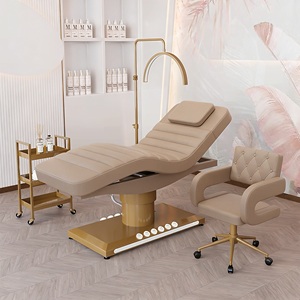 Lit <span class=keywords><strong>de</strong></span> beauté moderne <span class=keywords><strong>de</strong></span> luxe à 3/4 moteurs, mobilier <span class=keywords><strong>de</strong></span> salon, base dorée, lit <span class=keywords><strong>de</strong></span> <span class=keywords><strong>massage</strong></span> facial et spa, lit d'extension <span class=keywords><strong>de</strong></span> cils - Product Image 3