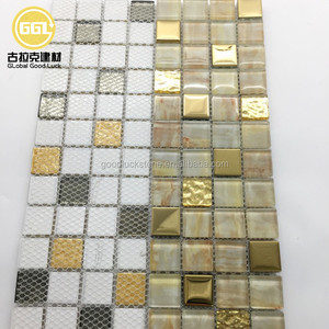 Mosaicos de Vidrio Dorado con Patrón Especial en Forma de <span class=keywords><strong>Mini</strong></span> Cuadrado para Decoración Interior de Vestíbulos de Hoteles, Penthouses, Galerías y Espacios Comerciales - Product Image 6