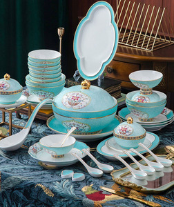86 pièces de vaisselle en porcelaine de luxe, décorations traditionnelles chinoises pour le salon, nouveau produit - Product Image 1