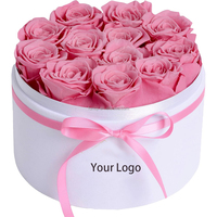 Coffret Cadeau en Velours Naturel Véritable Rose d'Éternité Décor de Mariage Préservé pour Toujours Rose Éternelle Fleurs Naturelles Plantes Cadeaux Décoratifs
