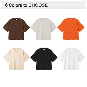 批发全定制t恤厚超大棉t恤空白t恤男士宽松合身t恤 - Product Image 2