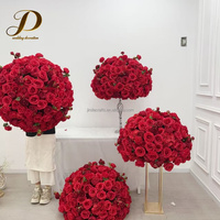 Arrangement floral romantique rose artificiel JINDA, composition de roses mélangées, centre de table de mariage, boule florale en soie