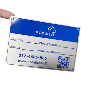 <span class=keywords><strong>Plaque</strong></span> signalétique en aluminium gravée sur mesure pour équipement <span class=keywords><strong>de</strong></span> machine Gravure gravée aluminium brossé peint en bleu - Product Image 1