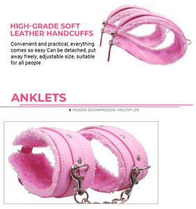 Adulto SM Bondage Gear Fetish Sex Game Restricciones Esposas de cuero Parche Boca Mordaza para conquistar Kink - Product Image 5