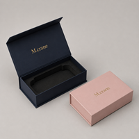 Luxuriöse Geschenkbox mit Eigenem Logo in Pink und Schwarz, Magnetverschluss, Faltbare Harte Verpackungsbox mit Magnetdeckel
