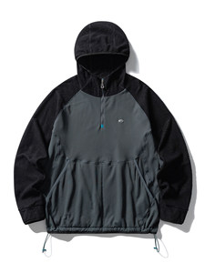 Série <span class=keywords><strong>Montagne</strong></span> – Sweat à capuche unisexe mi-zippé en polaire nuage color-block, avec cordon <span class=keywords><strong>de</strong></span> serrage, isolant thermique, coupe ample, manches raglan, pour l'extérieur - Product Image 5