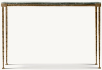 Table console rectangulaire moderne sur mesure pour salon, en acier et verre, de qualité supérieure, fabriquée à la main, style vintage