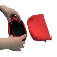 Pochette cosmétique en néoprène durable de couleur unie personnalisée, étui à cosmétiques, trousse de maquillage avec fermeture éclair