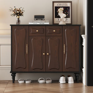 Zapatero de entrada de gran capacidad para el hogar clásico de estilo francés, armario moderno de almacenamiento de zapatos de madera - Product Image 3