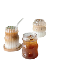 Tasse à latte en verre borosilicate à l'américaine Verre transparent résistant à la chaleur pour café, lait, jus, boissons chaudes et froides